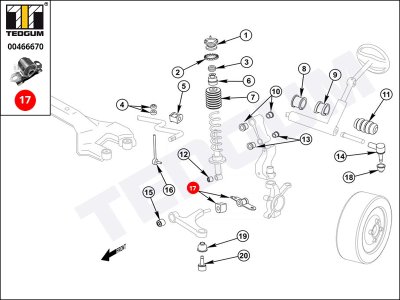 Silentblok wahacza TEDGUM 00466670 545002F500