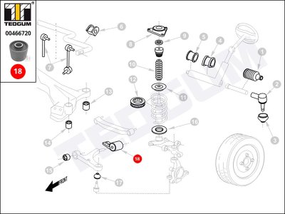 Silentblok wahacza TEDGUM 00466720 54570AU000