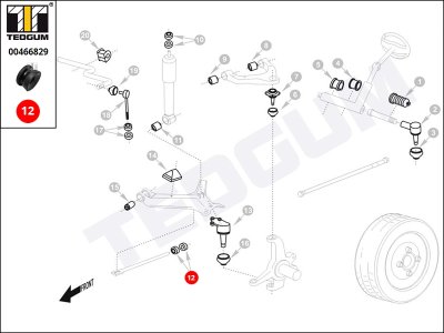 Silentblok drążka reakcyjnego TEDGUM 00466829 5447601G00
