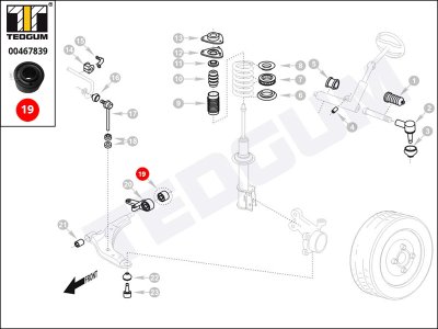 Silentblok wahacza TEDGUM 00467839 GOM1142