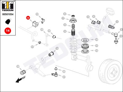 Poduszka stabilizatora TEDGUM 00501054 0350138