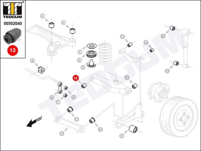 Silentblok drążka tylnego TEDGUM 00502040 4465306