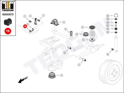 Poduszka stabilizatora TEDGUM 00503075 0444153