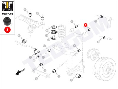 Silentblok drążka TEDGUM 00507994 423008