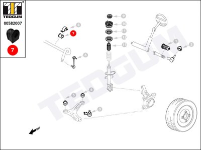 Poduszka stabilizatora TEDGUM 00582007 8200272592