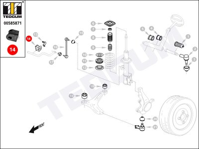 Poduszka stabilizatora TEDGUM 00585871 8200272594