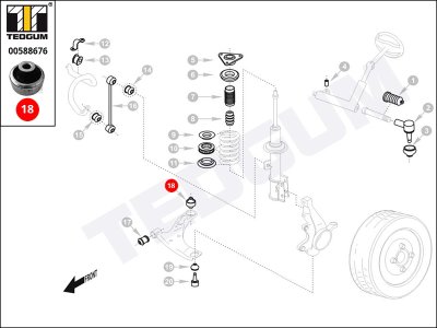 Silentblok wahacza TEDGUM 00588676 8200041166