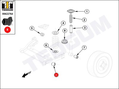 Silentblok zawieszenia TEDGUM 00622764 1H0501541A