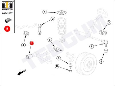 Silentblok wahacza TEDGUM 00642057 20201AA000