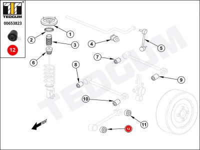 Silentblok wahacza TEDGUM 00653823 