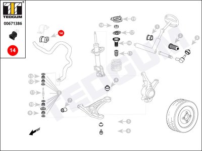 Poduszka stabilizatora TEDGUM 00671386 4881552020