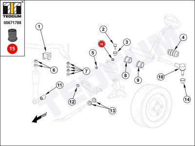 Silentblok wahacza TEDGUM 00671788 4863526010