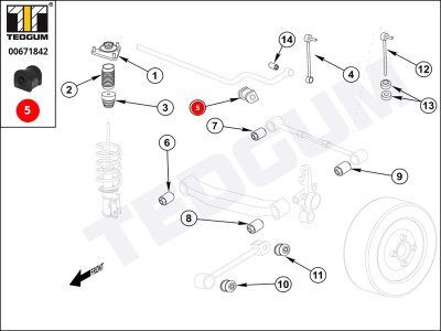 Poduszka stabilizatora TEDGUM 00671842 4881512150