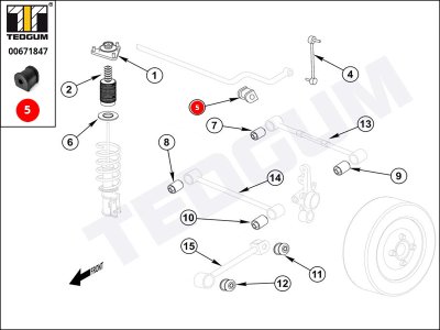 Poduszka stabilizatora TEDGUM 00671847 4881812050