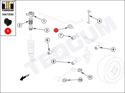 Poduszka stabilizatora TEDGUM 00673086 4881812050