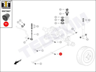 Silentblok drążka wzdłużnego TEDGUM 00673667 4870235070