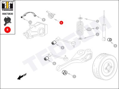 PODUSZKA TYLNEGO MOSTU TOYOTA