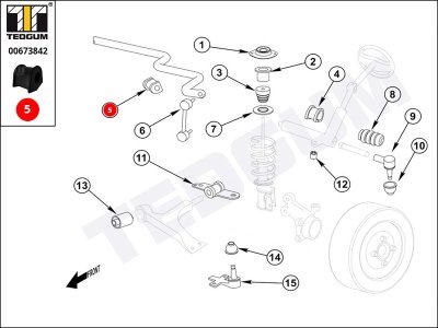 Poduszka stabilizatora TEDGUM 00673842 4881502040
