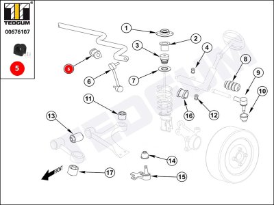 Poduszka stabilizatora TEDGUM 00676107 4881505070