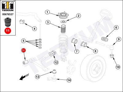 Silentblok wahacza TEDGUM 00676537 486540D010