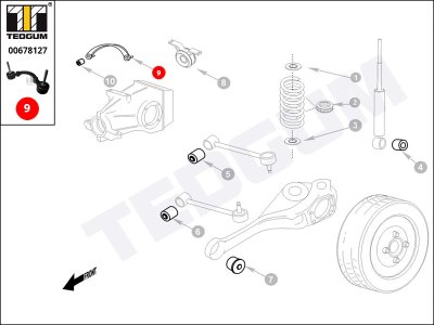 PODUSZKA TYLNEGO MOSTU TOYOTA