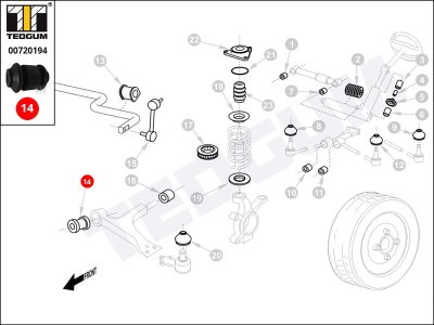 Silentblok wahacza TEDGUM 00720194 357407182