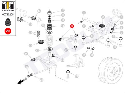 Silentblok wahacza TEDGUM 00720208 251407077