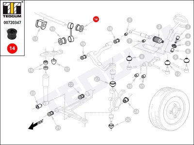 Poduszka stabilizatora TEDGUM 00720347 701411045