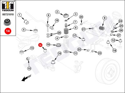 Silentblok wahacza TEDGUM 00721010 191407181B