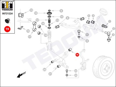 Silentblok wahacza TEDGUM 00721224 7L0407182E