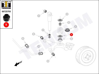 Podkładka sprężyny TEDGUM 00725793 7H0511150