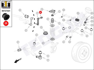 Tuleja łącznika stabilizatora TEDGUM 00727441 1J0411327 VOLKSWAGEN