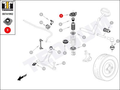 Poduszka amortyzatora TEDGUM 00741992 3546189