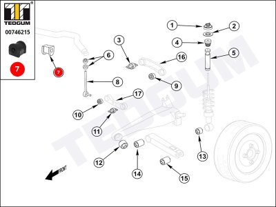 Poduszka stabilizatora TEDGUM 00746215 30875788