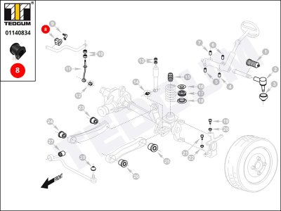 Poduszka stabilizatora TEDGUM 01140834 52088523