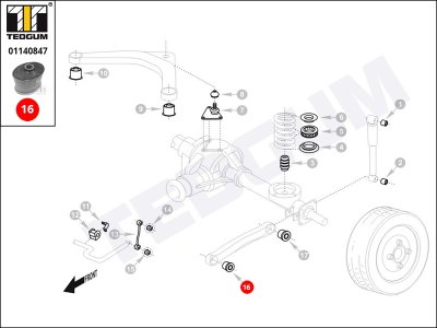 Silentblok wahacza TEDGUM 01140847 