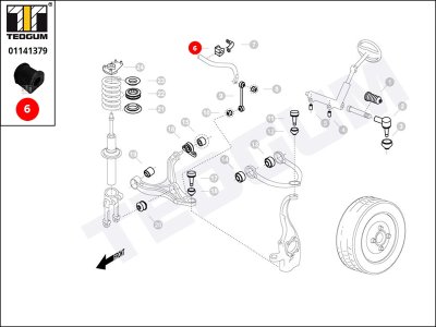 Poduszka stabilizatora TEDGUM 01141379 52089465AD