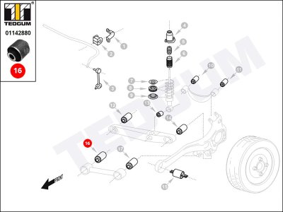 TULEJA DRĄŻKA TEDGUM 01142880  JEEP