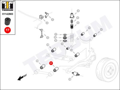 TULEJA DRĄŻKA TEDGUM 01142883  JEEP