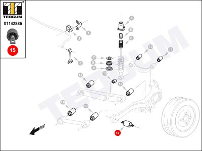 Silentblok wahacza TEDGUM 01142886 