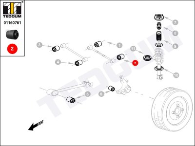 Silentblok drążka poprzecznego TEDGUM 01160761 RGX101020
