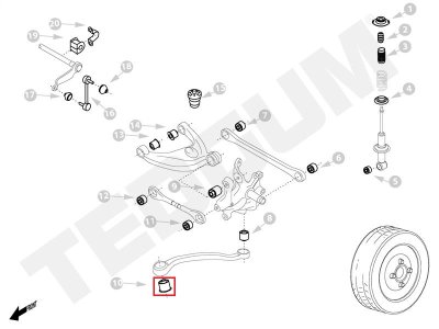 TULEJA DRĄŻKA TYLNEGO WZDŁUŻNEGO CITROEN