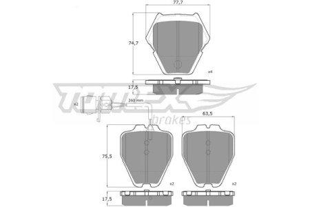 Klocki hamulcowe TOMEX 1315 4D0698151K