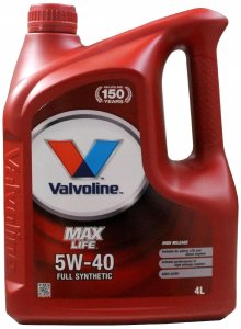 Olej silnikowy 5W-40 VALVOLINE 872364 5W404 SAE 4 L VE18047 MAXLIFE SYNTHETIC