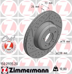 Tarcza hamulcowa ZIMMERMANN 150.2935.20 34116786392