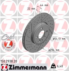 Tarcza hamulcowa ZIMMERMANN 150.2938.20 34116777826