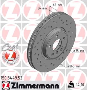 Tarcza hamulcowa ZIMMERMANN 150.3449.52 34116771982