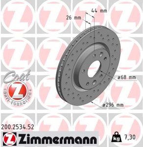 Tarcza hamulcowa ZIMMERMANN 200.2534.52 402064EA0A