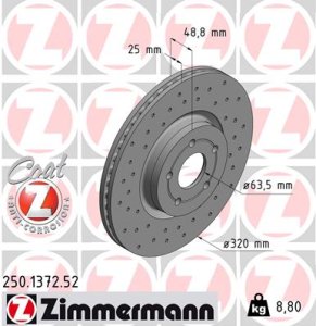 Tarcza hamulcowa ZIMMERMANN 250.1372.52 1770767