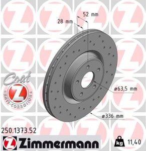 Tarcza hamulcowa ZIMMERMANN 250.1373.52 1569253